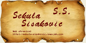 Sekula Šišaković vizit kartica